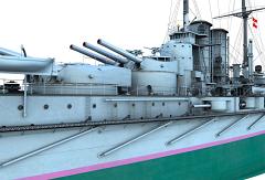 CK24-Partial Ship-Port Bow Close-Turrets I and II